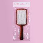 Расчёска массажная, широкая, 9×24.5 (±1) см, янтарная - Фото 4