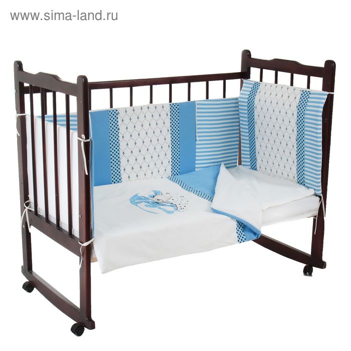 Комплект в кроватку "Очарование" (6 предметов), цвет голубой 10016 - Фото 1
