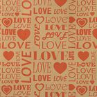 Бумага упаковочная крафт "Love", красный на коричневом, 70 см х 8,5 м - Фото 2