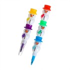 Карандаш восковой «Снеговик» 5 цветов - Фото 3