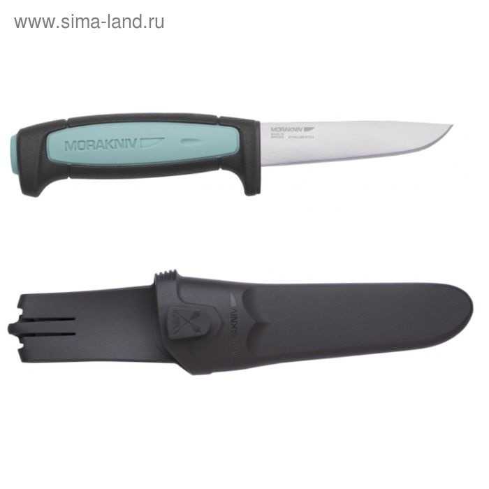 Нож Morakniv Flex, нержавеющая сталь, резиновая ручка со светло-синей вставкой - Фото 1