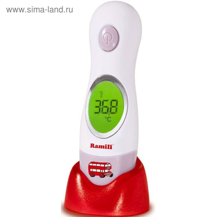Термометр электронный (4 в 1) Ramili ET3030, инфракрасный, уши/лоб, память, белый - Фото 1