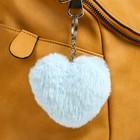 Пушистый брелок для ключей на кольце «Сердечко», на рюкзак, сумку, 11×10×4 см, МИКС - Фото 4