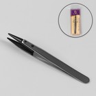 Пинцет прямой, тонкий, 10,5 см, цвет серебристый - Фото 1