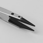 Пинцет прямой, тонкий, 10,5 см, цвет серебристый - Фото 2