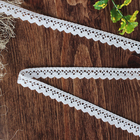 Кружево вязаное, ширина 15мм, 15±1м, цвет белый - Фото 1