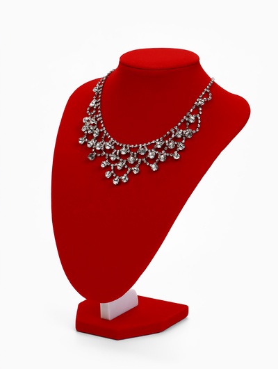 Бюст для украшений QF, 17.5×13×25 см, h=25 см, красный