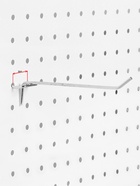 Крючок одинарный для металлической перфорированной панели, d=3.5 мм, L=5.5 см, цвет хром - Фото 3