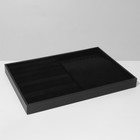 Подставка для украшений 10 крючков и 7 полос для колец, 35×24×3, цвет чёрный бархат - фото 9878244