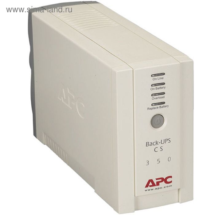 Источник бесперебойного питания APC Back-UPS BK350EI, 210 Вт, 350 ВА, белый - Фото 1