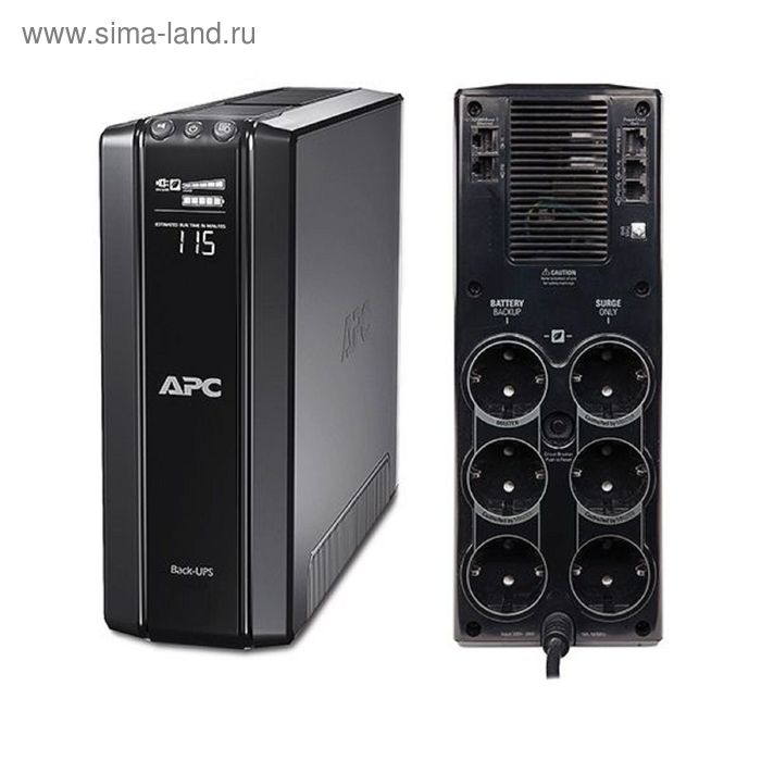 Источник бесперебойного питания APC Back-UPS Pro BR1500G-RS, 865 Вт, 1500 ВА, черный - Фото 1