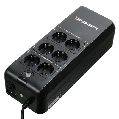 Источник бесперебойного питания Ippon Back Verso 600, 300 Вт, 600 ВА, чёрный