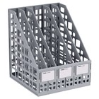 Лоток для бумаг сборный, вертикальный, 5 отделений, серый - Фото 2