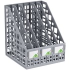 Лоток для бумаг сборный, вертикальный, 5 отделений, серый - Фото 7