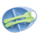 Набор для кормления, 3 предмета: тарелка двухсекционная, ложка, вилка, от 4 мес., цвета МИКС - Фото 21