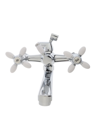 Смеситель для ванны Accoona A6482G, двухвентильный, белый/хром