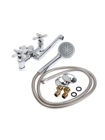 Смеситель для ванны Accoona A6482G, двухвентильный, белый/хром