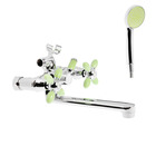 Смеситель для ванны Accoona A6482K, двухрычажный, зеленый/хром - Фото 1