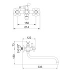 Смеситель для ванны Accoona A7182H, двухрычажный, желтый/хром - Фото 7