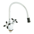 Смеситель для кухни Accoona A4882F, двухвентильный, с гибким изливом, черный/хром - Фото 1