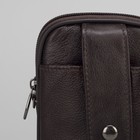 Сумка поясная на молнии, 1 отдел, наружный карман, длинный ремень, цвет коричневый - Фото 4