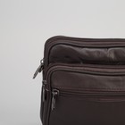 Сумка поясная на молнии, 2 отдела, наружный карман, длинный ремень, цвет коричневый - Фото 4