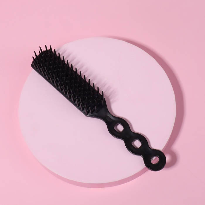 Расчёска массажная, 2,5 × 18 см, цвет чёрный