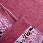 Полотенце махровое DO&CO DAMASK SOFT 70*140 см тёмно-розовый, хлопок, 460 гр/м - Фото 3