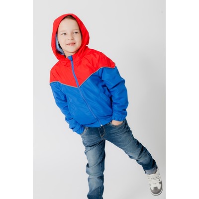 Ветровка для мальчика, рост 122-128 см, цвет красный/синий 1043