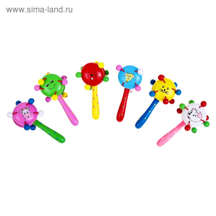 Игрушка музыкальная "Колотушка" с бусинками, МИКС - Фото 1