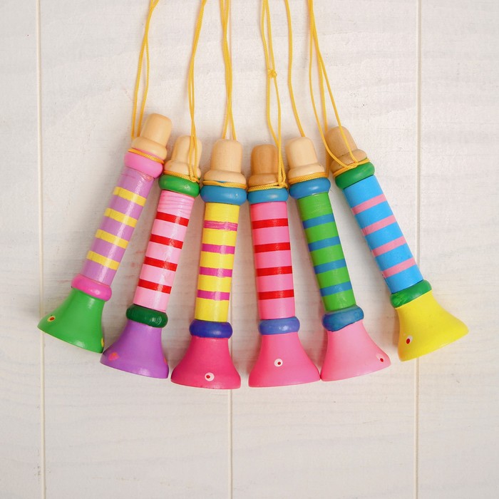 Музыкальная игрушка «Дудочка на веревочке», высокая, цвета МИКС - фото 1884684878