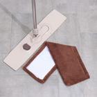 Швабра для мытья пола плоская Доляна, насадка из микрофибры 56×17 см, телескопическая стальная ручка 77-127 см - Фото 4