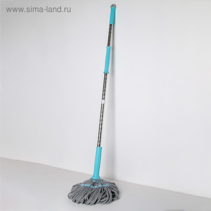 Швабра с отжимом Доляна, насадка из микрофибры 180 гр, стальная ручка 135 см, цвет МИКС - Фото 1