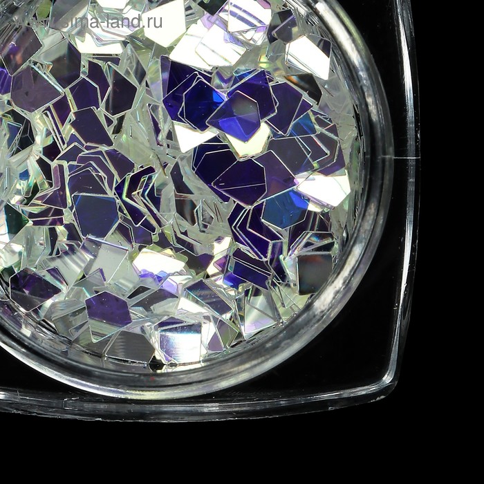 Пайетки "Бриллиант" для декора ногтей, 3гр, цвет прозрачный - Фото 1