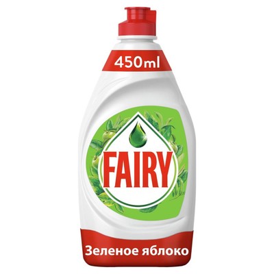 Средство для мытья посуды Fairy, гель, зеленое яблоко, 450 мл