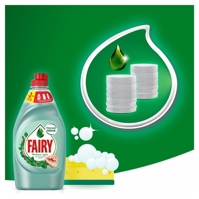 Средство для мытья посуды Fairy, гель, чайное дерево и мята, 450 мл