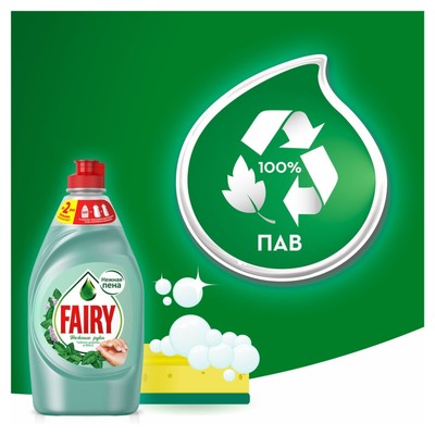 Средство для мытья посуды Fairy, гель, чайное дерево и мята, 450 мл