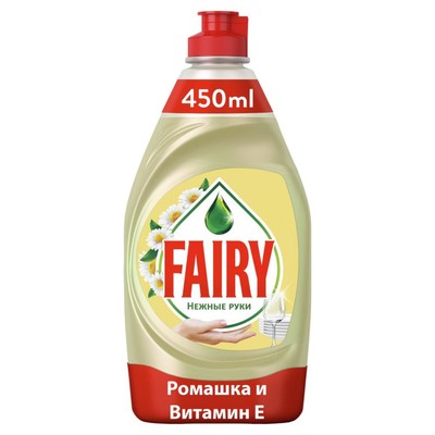 Средство для мытья посуды Fairy, гель, ромашка и витамин Е, 450 мл