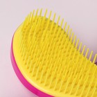Расчёска массажная, 6 × 14,5 см, PVC коробка, цвет розовый/жёлтый - Фото 2
