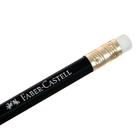 Карандаш чёрнографитный Faber-Castell HB 1112 с ластиком, чёрный - Фото 3