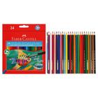 Карандаши акварельные 24 цвета Faber-Castell 1144, шестигранный корпус с кисточкой - фото 108313523