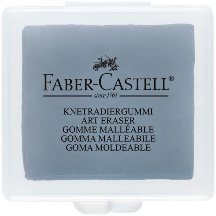 Ластик-клячка Faber-Castell 1272 Extra soft, 40 х 35 х 10, серый, в пластиковой коробке