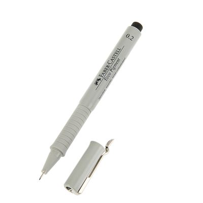 Ручка капиллярная для черчения и рисования Faber-Castell линер Ecco Pigment 0.2 мм, пигментная, чёрная, 166299