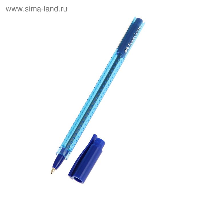 Ручка шариковая автомат Faber-Castell Grip 2020 0.5 трехгрананный антискользящий корпус, синие чернила - Фото 1
