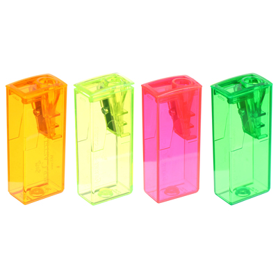 Точилка 1 отверстие с контейнером Faber-Castell 5815 микс*5 цветов, флуоресцентные цвета