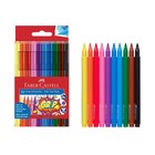 Фломастеры 10 цветов Faber-Castell Grip 1553 трёхгранный корпус с массажными шашечками, ударопрочный наконечник - Фото 1