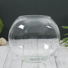 Ваза «Кюгель-4», шаровая, 2.4 л, d=8.5 см, 14.9×17.2 см, стекло, прозрачная - Фото 1