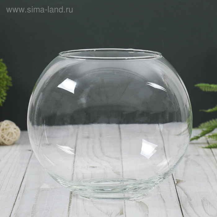 Ваза «Кюгель-4», шаровая, 2.4 л, d=8.5 см, 14.9×17.2 см, стекло, прозрачная - Фото 1