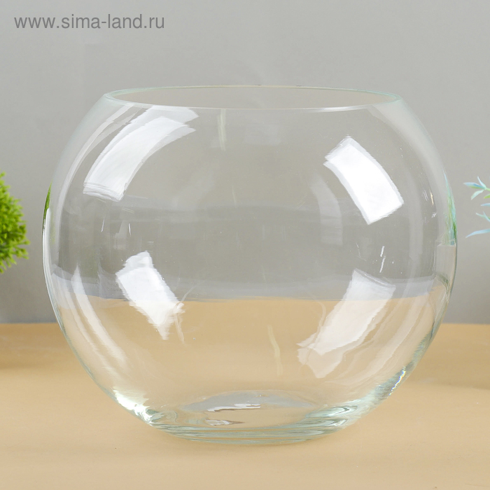 Ваза «Шаровая», 6.3 л, d=15 см, 20×20 см, стекло, прозрачная - Фото 1