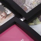 Фоторамка пластик на 9 фото "Выгнутая" черная, 44,5х44,5 см (10х15 см) - Фото 3